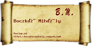 Boczkó Mihály névjegykártya