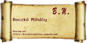 Boczkó Mihály névjegykártya