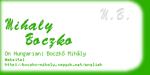 mihaly boczko business card